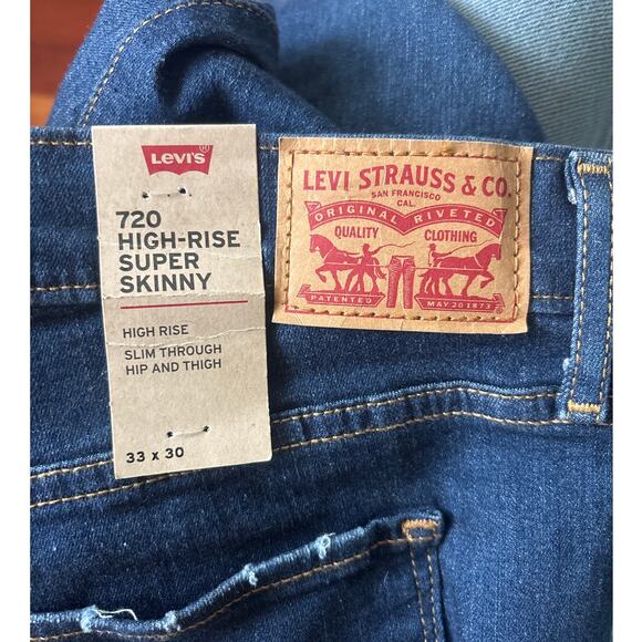 NWT LEVIS 720 High Rise Super Skinny Jeans  33 x 30 - Picture 6 of 8